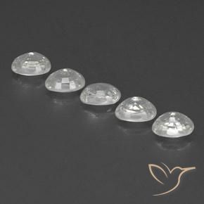 Zircon Gemstones in 7 x 5 mm (calibrated) Size for Sale, Zircon Stones in Clear White Color