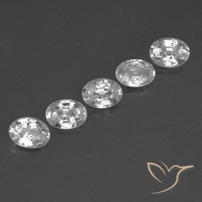 5.82 ctw White Zircon Stones, Natural Zircon in Oval Facet Shape for Sale