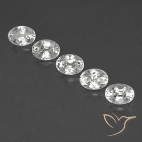7,07 ct weißer Zirkon, 7,1 x 5,1 mm Ovalschliff aus Kambodscha, Photo A