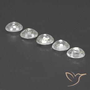 Zircon Gemstones in 7 x 5 mm (calibrated) Size for Sale, Zircon Stones in White Color