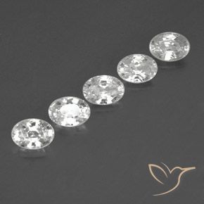 6.63 ctw White Zircon Stones, Natural Zircon in Oval Facet Shape for Sale