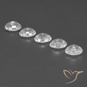 Zircon Gemstones in 7 x 5 mm (calibrated) Size for Sale, Zircon Stones in White Color