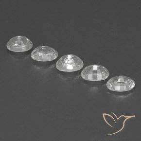 Zircon Gemstones in 7 x 5 mm (calibrated) Size for Sale, Zircon Stones in White Color