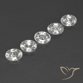 6.51 ctw White Zircon Stones, Natural Zircon in Oval Facet Shape for Sale