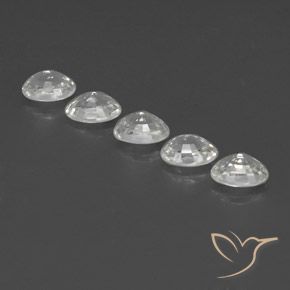 Zircon Gemstones in 7 x 5 mm (calibrated) Size for Sale, Zircon Stones in Clear White Color