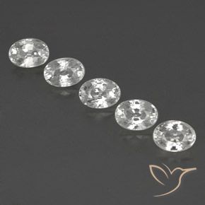 7.28ctw Natural White Zircon, Oval, VVS-VS