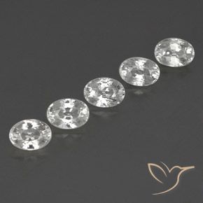 7.28 ctw White Zircon Stones, Natural Zircon in Oval Facet Shape for Sale