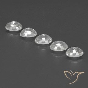 Zircon Gemstones in 7 x 5 mm (calibrated) Size for Sale, Zircon Stones in White Color