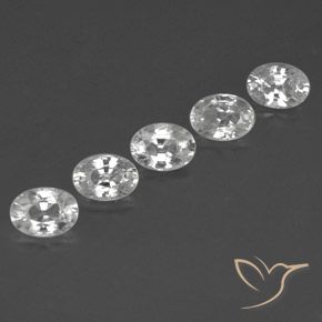 6.43 ctw White Zircon Stones, Natural Zircon in Oval Facet Shape for Sale