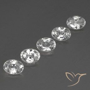 6.78 ctw White Zircon Stones, Natural Zircon in Oval Facet Shape for Sale