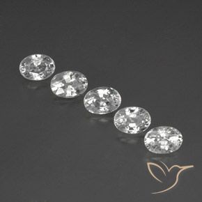 7.33 ctw White Zircon Stones, Natural Zircon in Oval Facet Shape for Sale
