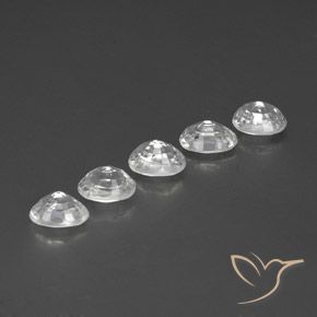 Zircon Gemstones in 7 x 5 mm (calibrated) Size for Sale, Zircon Stones in White Color