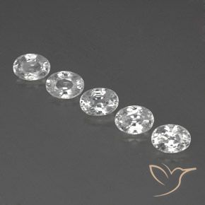 7.07ctw Natural White Zircon, Oval, VS