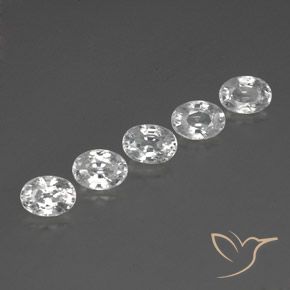 7.07 ctw White Zircon Stones, Natural Zircon in Oval Facet Shape for Sale