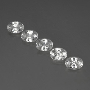 6.69 ctw White Zircon Stones, Natural Zircon in Oval Facet Shape for Sale