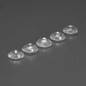 Zircon Gemstones in 7 x 5 mm (calibrated) Size for Sale, Zircon Stones in White Color