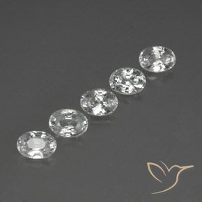 6.95 ctw White Zircon Stones, Natural Zircon in Oval Facet Shape for Sale