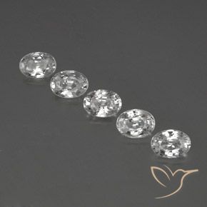 6.40ctw Natural Clear White Zircon, Oval, VS