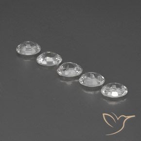 Zircon Gemstones in 7 x 5 mm (calibrated) Size for Sale, Zircon Stones in Clear White Color