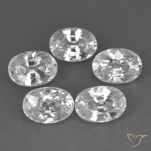 7.10ctw Natural White Zircon, Oval, VVS-VS