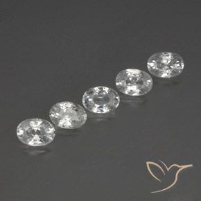 6.94 ctw White Zircon Stones, Natural Zircon in Oval Facet Shape for Sale