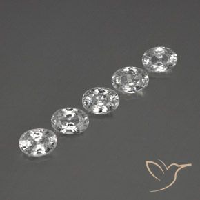 6.31 ctw White Zircon Stones, Natural Zircon in Oval Facet Shape for Sale