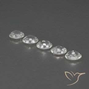 Zircon Gemstones in 7 x 5 mm (calibrated) Size for Sale, Zircon Stones in Clear White Color