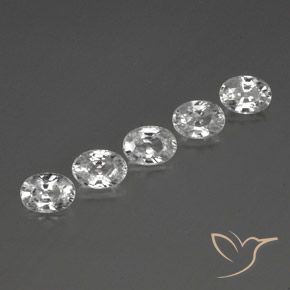 6.66 ctw White Zircon Stones, Natural Zircon in Oval Facet Shape for Sale