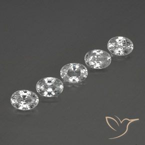 6.83 ctw White Zircon Stones, Natural Zircon in Oval Facet Shape for Sale