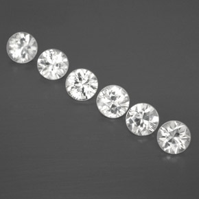 3.26 ctw White Zircon Stones, Natural Zircon in Diamond-Cut Shape for Sale