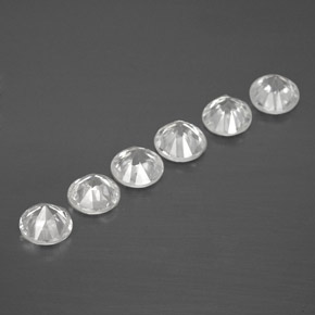 Zircon Gemstones in 4.6 mm Size for Sale, Zircon Stones in White Color