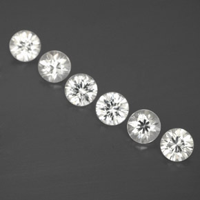 3.15 ctw White Zircon Gemstones, Zircon Gems in Diamond-Cut Shape for Sale.
