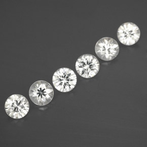 3.15 ctw White Zircon Stones, Natural Zircon in Diamond-Cut Shape for Sale