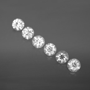 3.36 ctw White Zircon Gemstones, Zircon Gems in Diamond-Cut Shape for Sale.