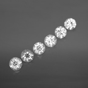 3.36 ctw White Zircon Stones, Natural Zircon in Diamond-Cut Shape for Sale
