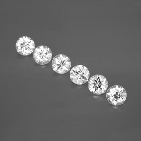 3.27 ctw White Zircon Stones, Natural Zircon in Diamond-Cut Shape for Sale