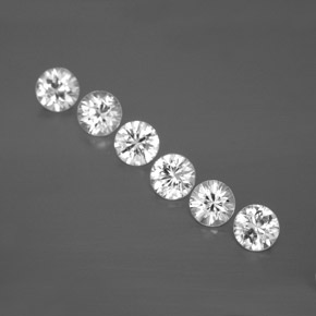 3.16 ct White Zircon Gemstone, Zircon Gem in Diamond-Cut Shape for Sale.
