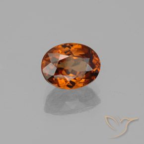 2.03 ct Orange Zircon Stone, Natural Zircon in Oval Facet Shape for Sale