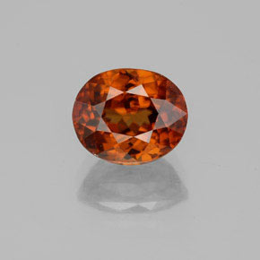 2.77 ct Orange Zircon Gemstone, Zircon Gem in Oval Facet Shape for Sale.