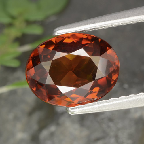 Warm Red Zircon Gem - 2.3ct Oval Facet (ID: 357123)