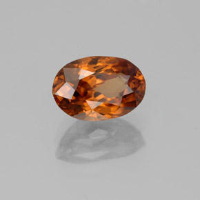 2.45 ct Orange Zircon Stone, Natural Zircon in Oval Facet Shape for Sale