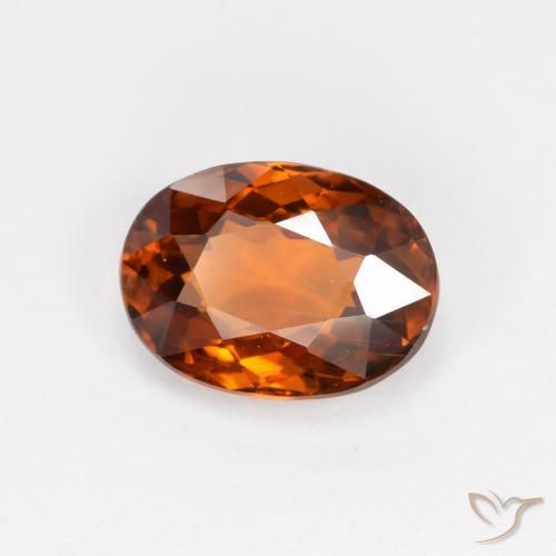 2.19 ct Orange Zircon Stone, Natural Zircon in Oval Facet Shape for Sale