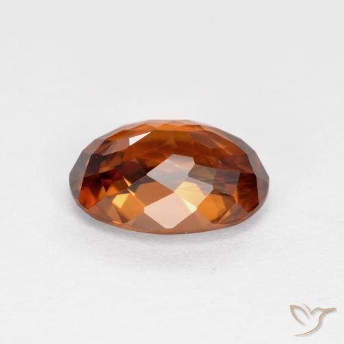Zircon Gemstone in 8.3 x 6.2 mm Size for Sale, Zircon Stone in Reddish Orange Color
