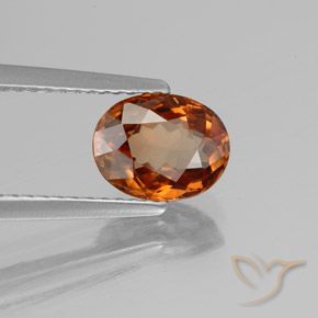 1.87 ct Orange Zircon Stone, Natural Zircon in Oval Facet Shape for Sale