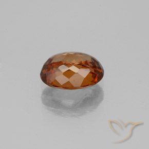 Zircon Gemstone in 8 x 6 mm (calibrated) Size for Sale, Zircon Stone in Medium-Dark Orange Color