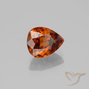 2.04 ct Orange Zircon Stone, Natural Zircon in Pear Facet Shape for Sale