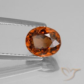 2.38 ct Orange Zircon Stone, Natural Zircon in Oval Facet Shape for Sale