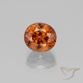 2.42ct Natural Medium-Dark Orange Zircon, Oval, VVS