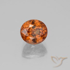 2.42 ct Orange Zircon Stone, Natural Zircon in Oval Facet Shape for Sale