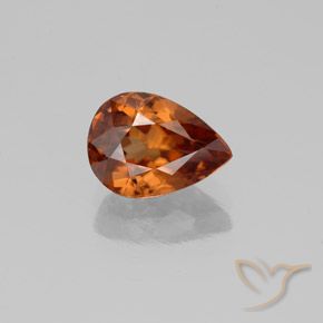 2.10ct Natural Medium Orange Zircon, Pear Shape, VS